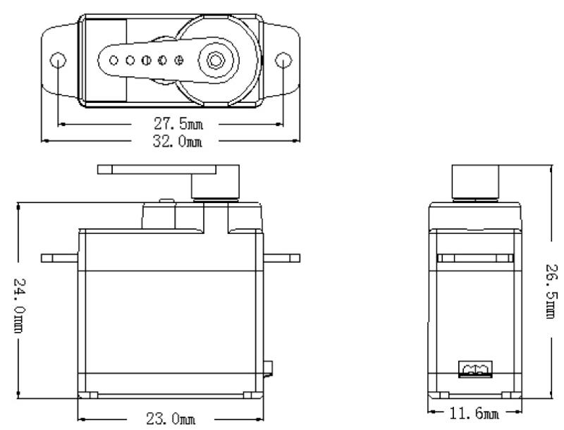 Lot De 4 Micro Servos Analogiques HD-1370A - 0.6 Kg-cm, 3.7g, Compatibles Futaba/JR Pour Modèles F3P